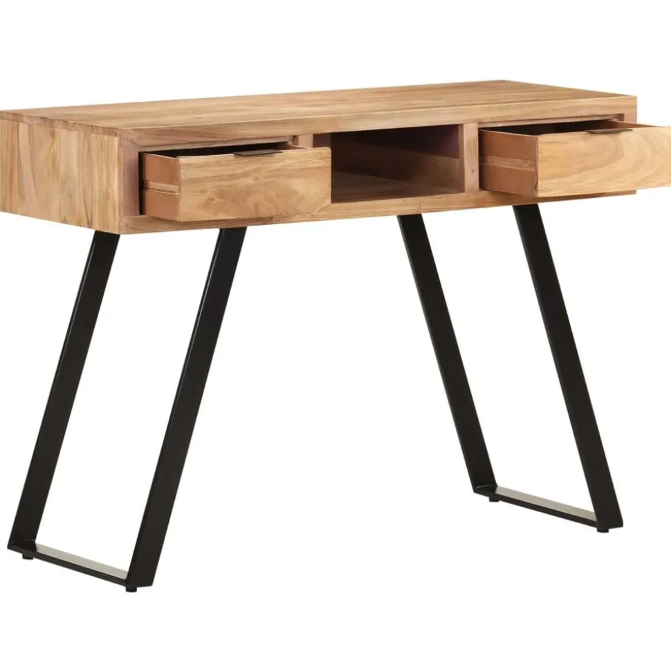 vidaXL Bureau met natuurlijke randen 107x45x79 cm massief acaciahout