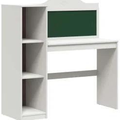 vidaXL Bureau met open opbergruimte en schoolbord met plank ROROS Wit