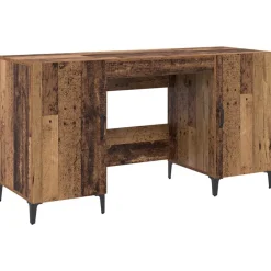 vidaXL Bureau met opslag Oudhout 140 x 50 x 75 cm Bewerkt hout