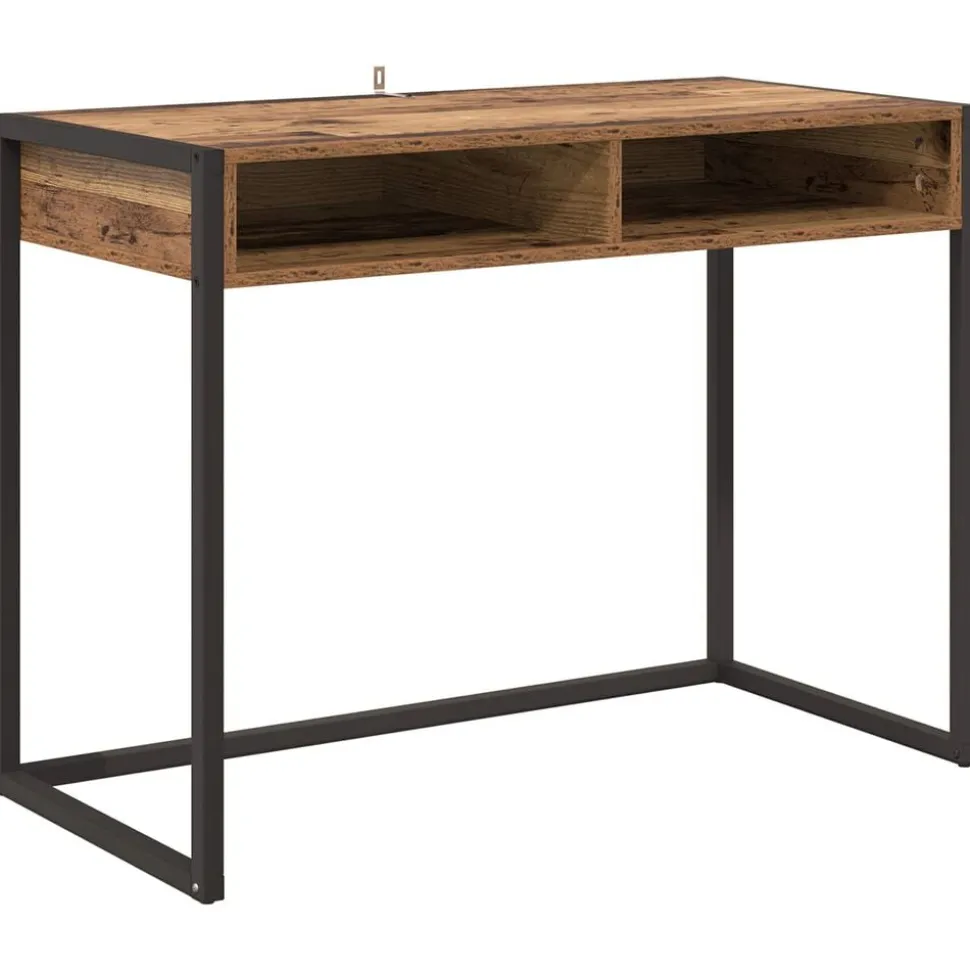 vidaXL Bureau met opslag Oud Hout 100 x 50 x 75 cm Bewerkt hout