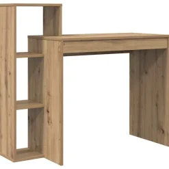 vidaXL Bureau met plank Artisan Eiken 100 x 40 x 90 cm Bewerkt hout