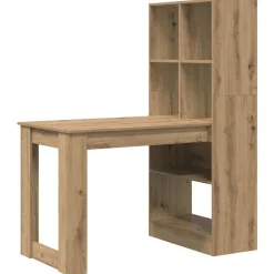 vidaXL Bureau met plank Artisan Eiken 122 x 67 x 145 cm Bewerkt hout