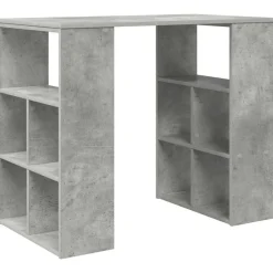 vidaXL Bureau met plank Beton Grijs 90 x 50 x 75 cm Bewerkt hout