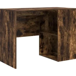 vidaXL Bureau met plank Gerookt eiken 102 x 50 x 75 cm Bewerkt hout