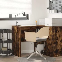vidaXL Bureau met plank Gerookt eiken 102 x 50 x 75 cm Bewerkt hout