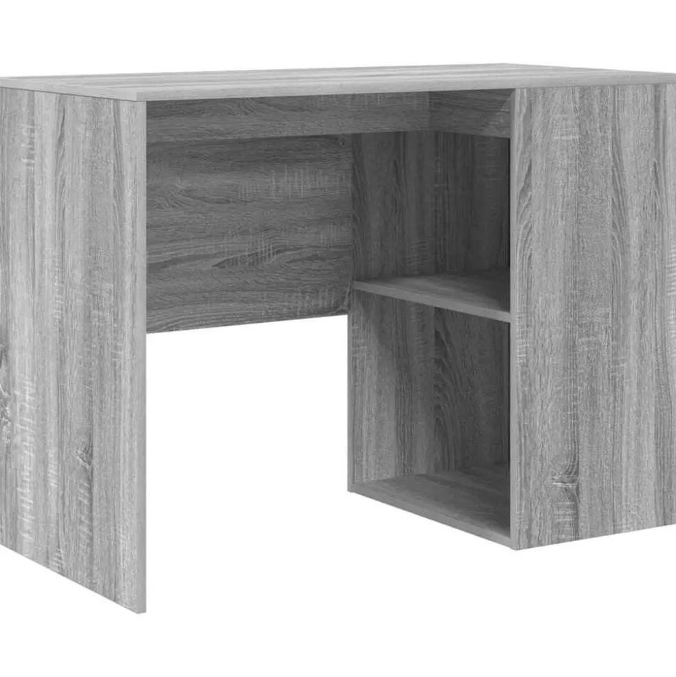 vidaXL Bureau met plank Grijs Sonoma 102 x 50 x 75 cm Bewerkt hout