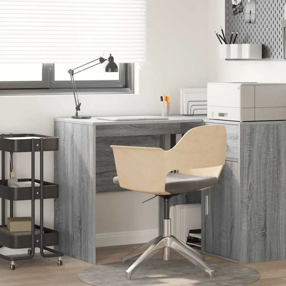 vidaXL Bureau met plank Grijs Sonoma 102 x 50 x 75 cm Bewerkt hout