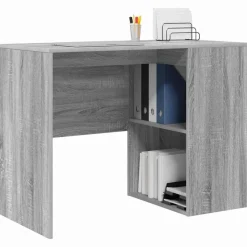 vidaXL Bureau met plank Grijs Sonoma 102 x 50 x 75 cm Bewerkt hout