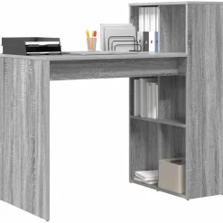 vidaXL Bureau met plank Grijs Sonoma 108 x 55 x 103.5 cm Bewerkt hout