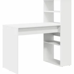 vidaXL Bureau met plank met opslag Wit 113 x 54 x 120 cm Bewerkt hout