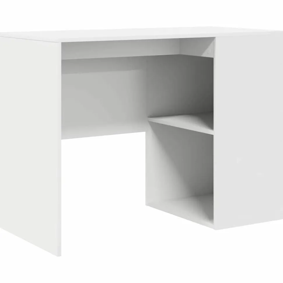 vidaXL Bureau met plank met opslag Wit 102 x 50 x 75 cm Bewerkt hout