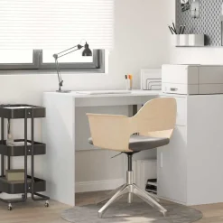vidaXL Bureau met plank met opslag Wit 102 x 50 x 75 cm Bewerkt hout