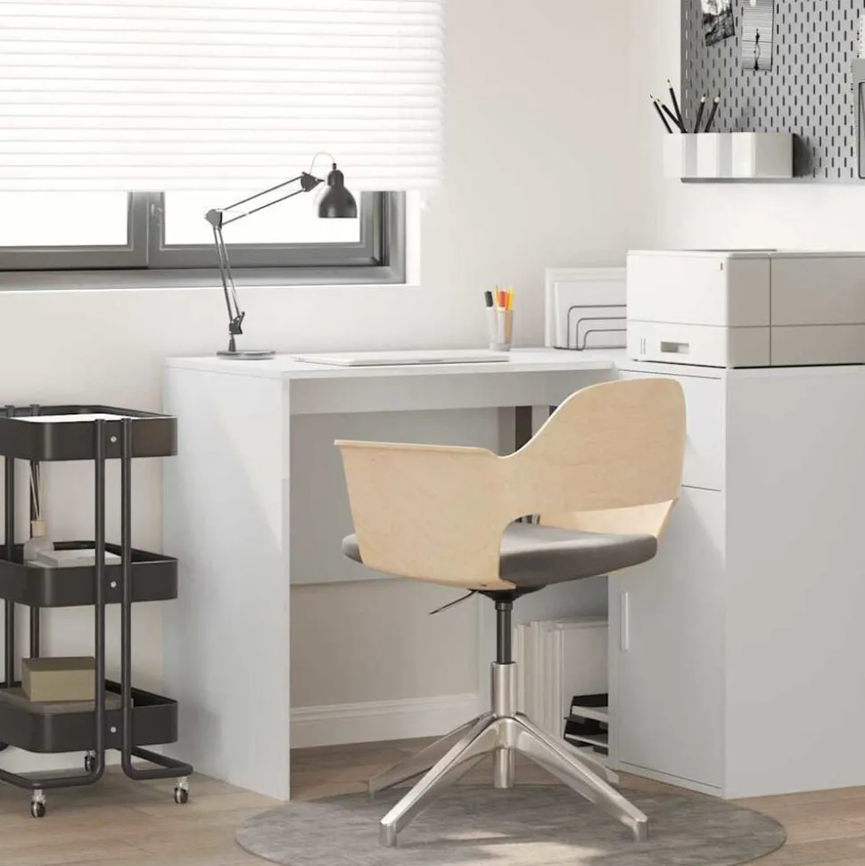 vidaXL Bureau met plank met opslag Wit 102 x 50 x 75 cm Bewerkt hout