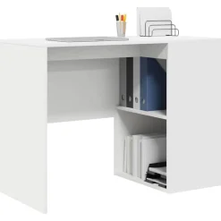 vidaXL Bureau met plank met opslag Wit 102 x 50 x 75 cm Bewerkt hout