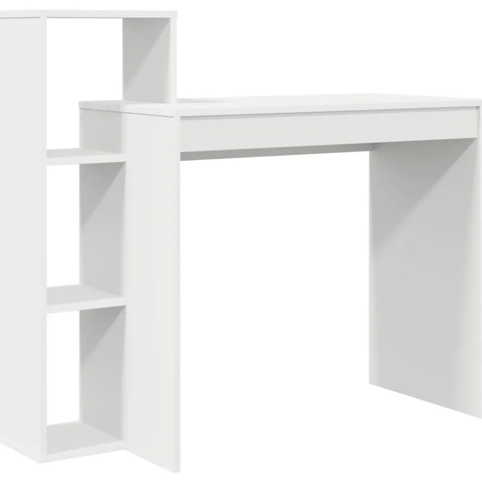 vidaXL Bureau met plank met opslag Wit 100 x 40 x 90 cm Bewerkt hout