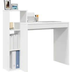vidaXL Bureau met plank met opslag Wit 100 x 40 x 90 cm Bewerkt hout