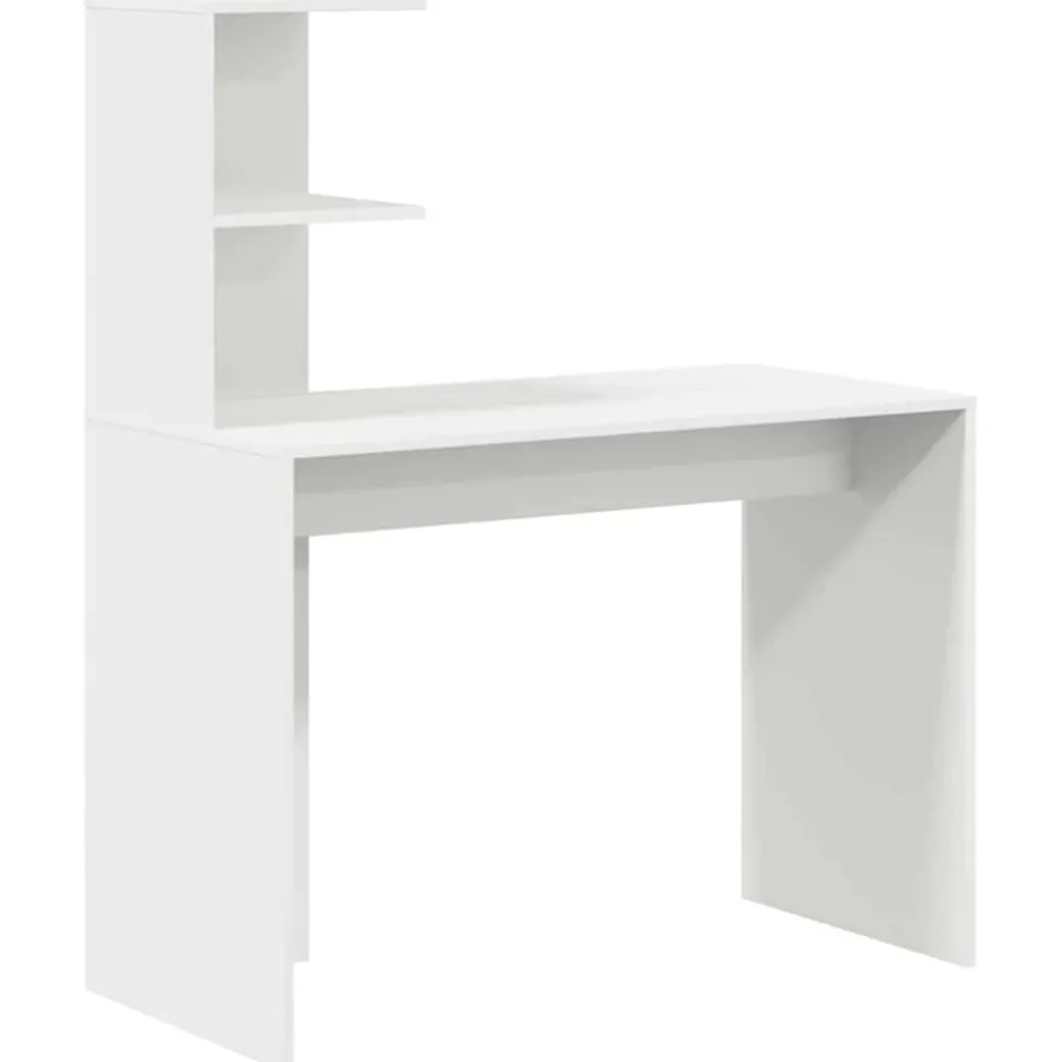 vidaXL Bureau met plank met opslag Wit 102 x 50 x 124 cm Bewerkt hout