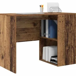 vidaXL Bureau met plank Oud Hout 102 x 50 x 75 cm Bewerkt hout