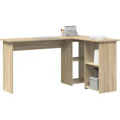 vidaXL Bureau met plank Sonoma Eiken 142 x 102 x 73 cm Bewerkt hout