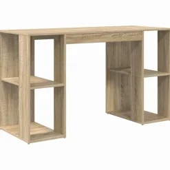 vidaXL Bureau met plank Sonoma Eiken 130 x 50.5 x 75 cm Bewerkt hout
