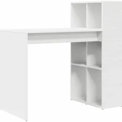 vidaXL Bureau met plank Wit 108 x 55 x 103.5 cm Bewerkt hout