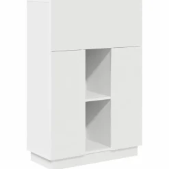 vidaXL Bureau met plank Wit 71,5 x 31,5 x 106,5 cm Bewerkt hout