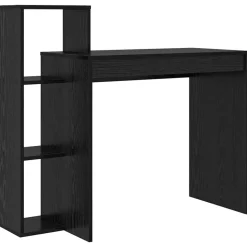 vidaXL Bureau met plank Zwart Eiken 100 x 40 x 90 cm Bewerkt hout
