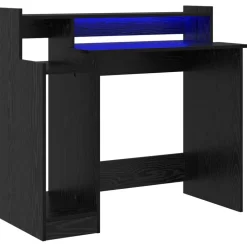 vidaXL Bureau met plank Zwart Eiken 97 x 45 x 90 cm Bewerkt hout