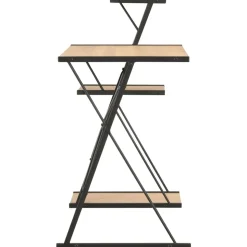 vidaXL Bureau met schap 116x50x93 cm zwart en eikenkleurig
