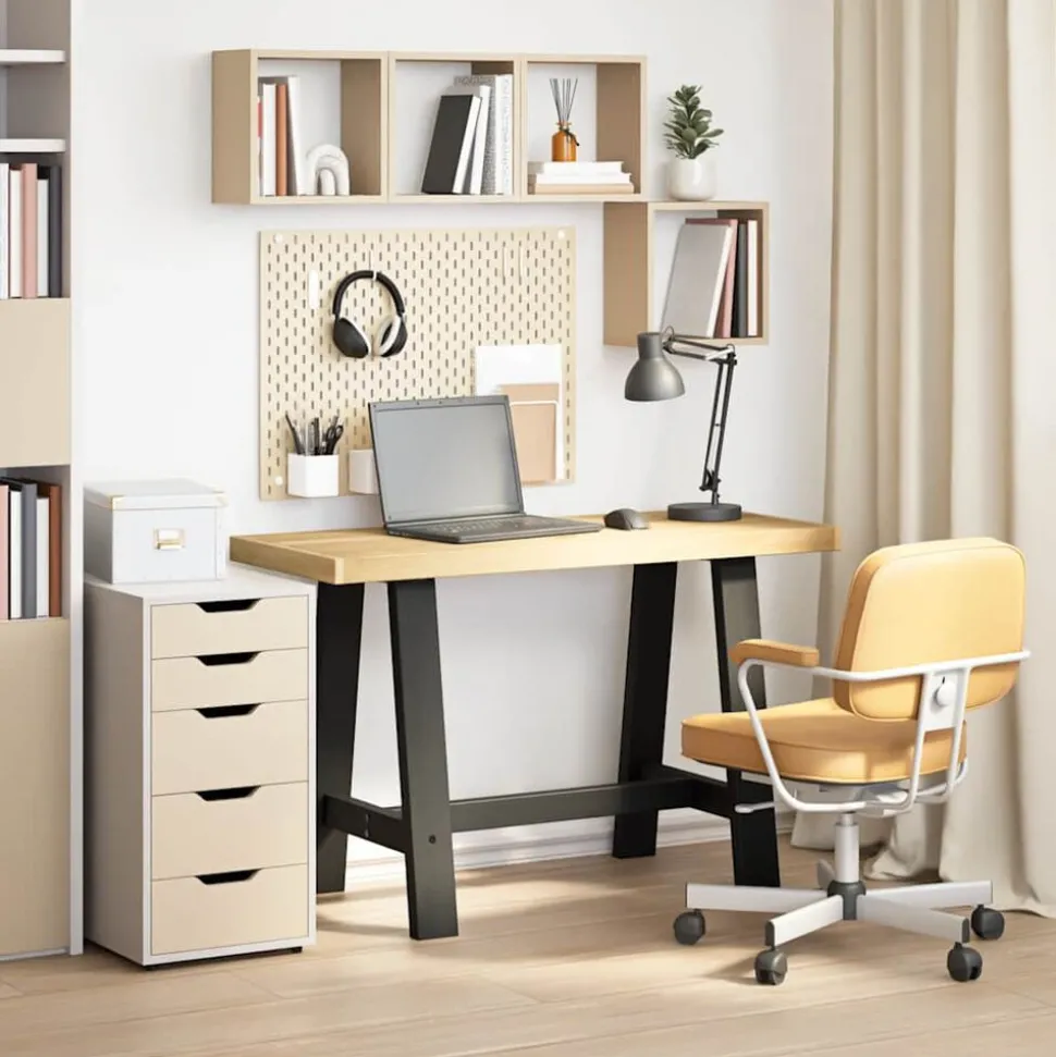 vidaXL Bureau NOAIN A-vormige poten 120x50x75 cm massief hout