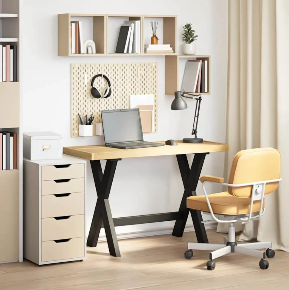 vidaXL Bureau NOAIN X-vormige poten 120x50x75 cm massief hout