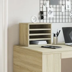 vidaXL Bureau organiser 36x26x29,5 cm bewerkt hout sonoma eikenkleurig