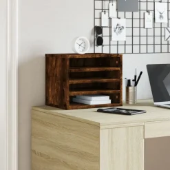 vidaXL Bureau organiser 36x26x29,5 cm bewerkt hout gerookt eikenkleur