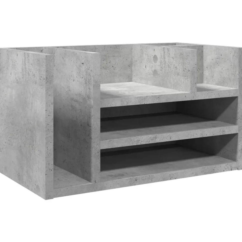 vidaXL Bureau organiser 44,5x24x25 cm bewerkt hout betongrijs
