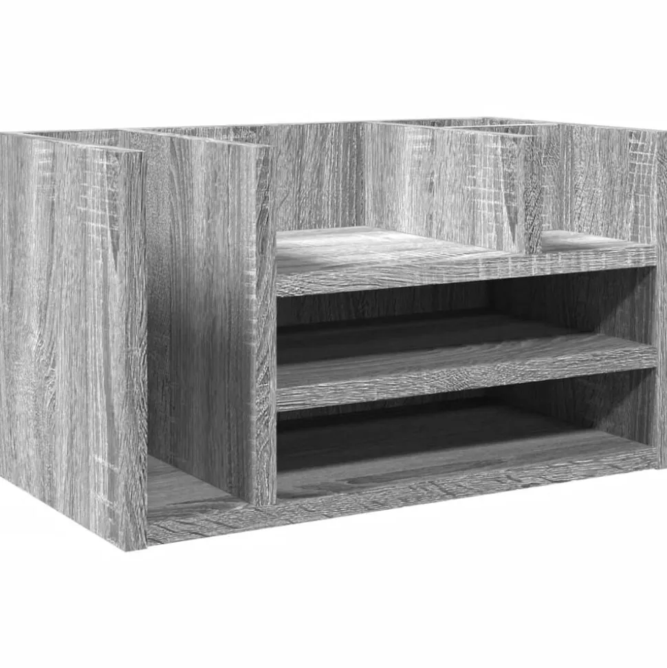 vidaXL Bureau organiser 44,5x24x25 cm bewerkt hout grijs sonoma eiken