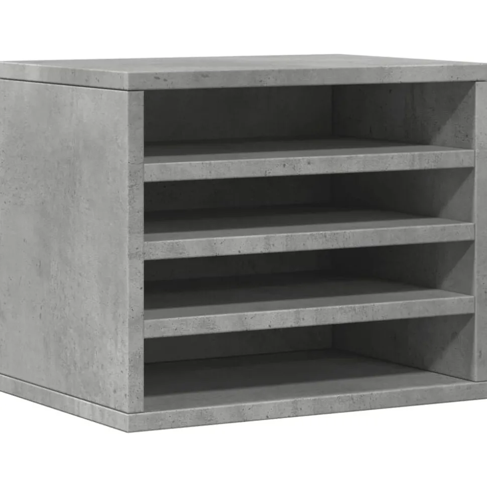 vidaXL Bureau organiser 36x26x29,5 cm bewerkt hout betongrijs