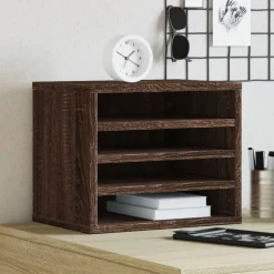 vidaXL Bureau organiser 36x26x29,5 cm bewerkt hout bruin eikenkleurig