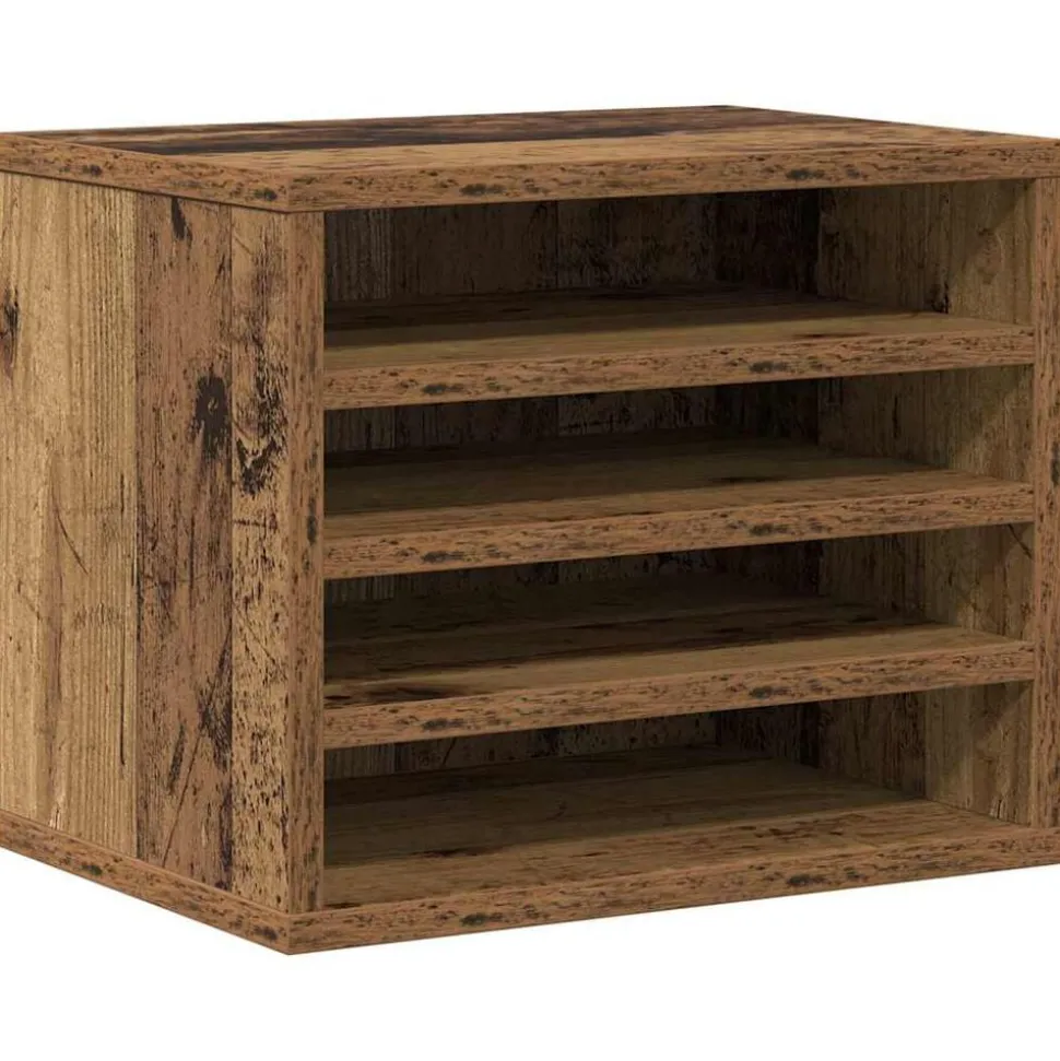 vidaXL Bureau Organizer Oudhout 36 x 26 x 29,5 cm Bewerkt hout