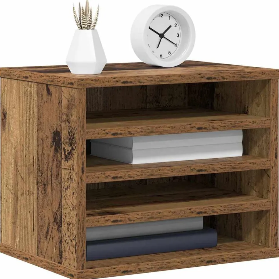 vidaXL Bureau Organizer Oudhout 36 x 26 x 29,5 cm Bewerkt hout