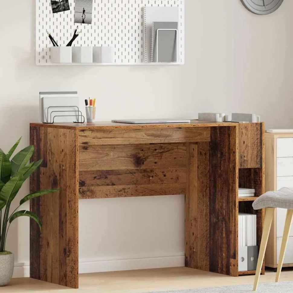 vidaXL Bureau Oudhout 109 x 50 x 78 cm Bewerkt hout