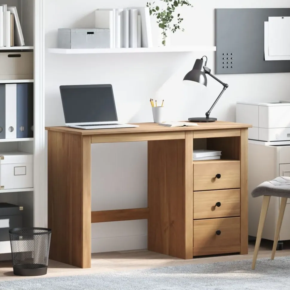 vidaXL Bureau PANAMA 112x45x75 cm massief grenenhout