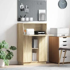 vidaXL Bureau Sonoma Eiken 71,5 x 31,5 x 106,5 cm Bewerkt hout