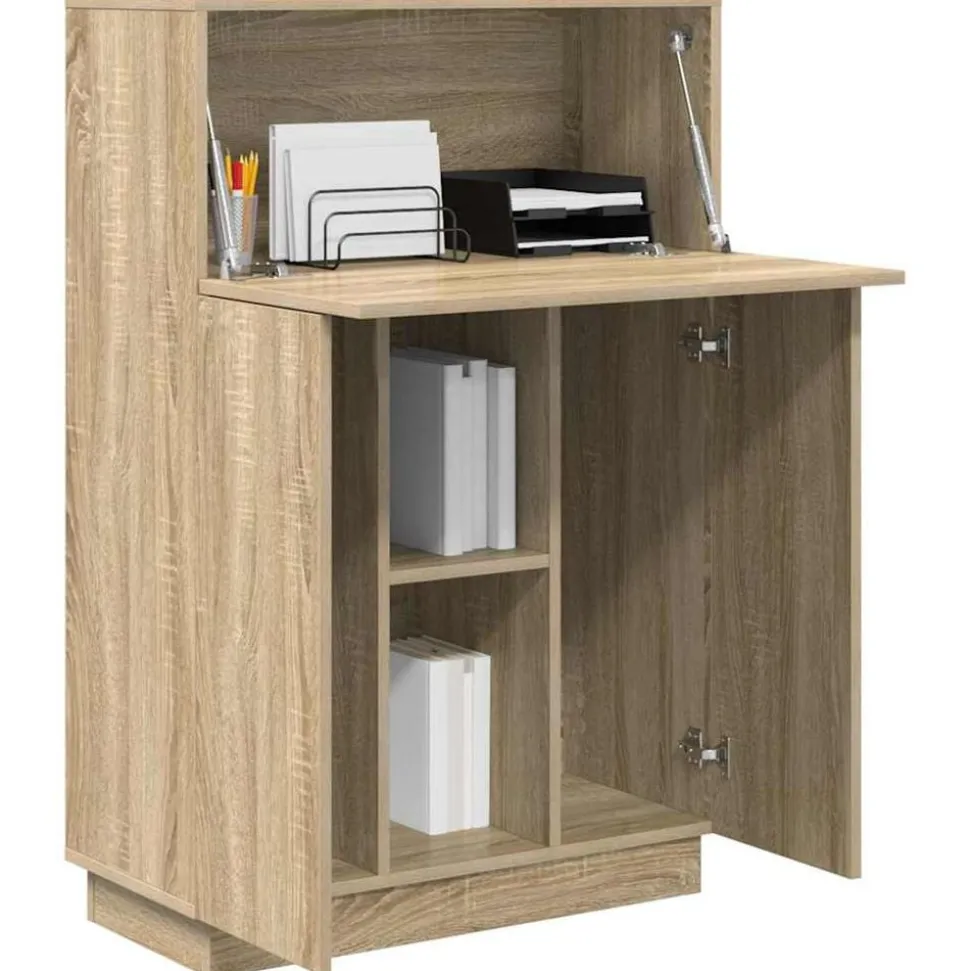 vidaXL Bureau Sonoma Eiken 71,5 x 31,5 x 106,5 cm Bewerkt hout