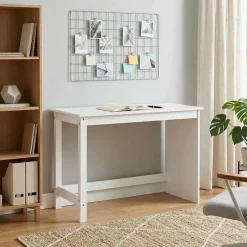 vidaXL Bureau Wit 112 x 50 x 75 cm Massief Vurenhout