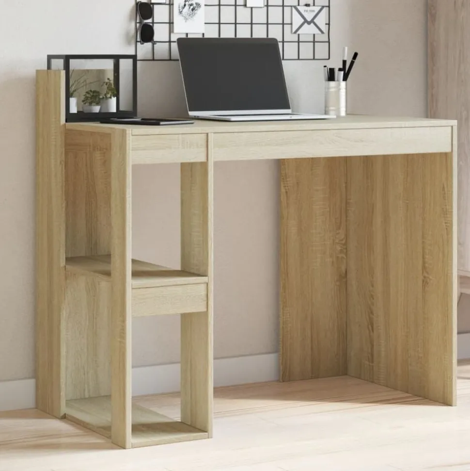 vidaXL Bureau 103,5x56,5x94 cm bewerkt hout sonoma eikenkleurig