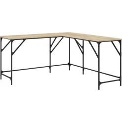 vidaXL Bureau 149x149x75 cm bewerkt hout sonoma eikenkleurig
