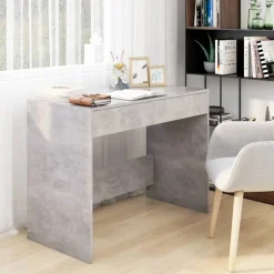 vidaXL Bureau 101x50x76,5 cm bewerkt hout betongrijs