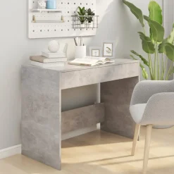vidaXL Bureau 101x50x76,5 cm bewerkt hout betongrijs