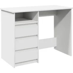 vidaXL Bureau 102x50x75 cm bewerkt hout wit