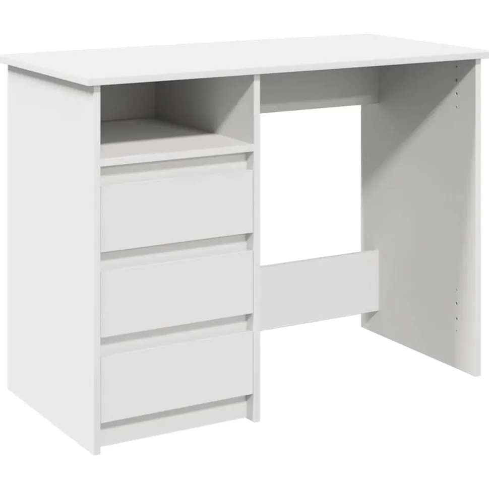 vidaXL Bureau 102x50x75 cm bewerkt hout wit